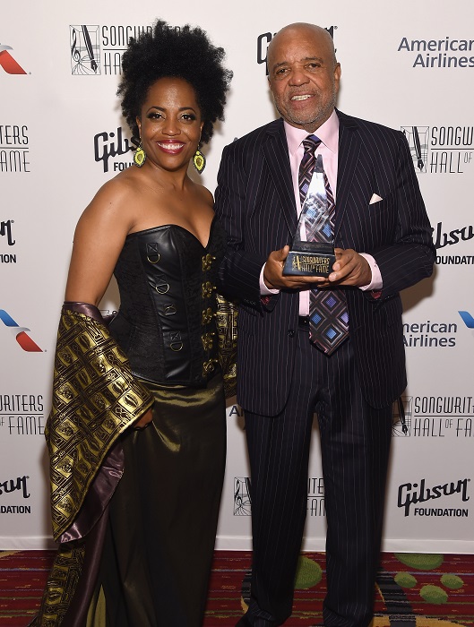 NEW YORK, NY - JUNE 15: Rhonda Ross Kendrick poses with 2017 Inductee Berry Gordy baackstage at the Songwriters Hall Of Fame 48th Annual Induction and Awards at New York Marriott Marquis Hotel on June 15, 2017 in New York City. (Photo by Larry Busacca/Getty Images for Songwriters Hall Of Fame) *** Local Caption *** Berry Gordy; Rhonda Ross Kendrick